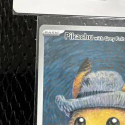 Pokemon Pikachu with Grey Felt Hat Promo Full Art #85 SV 2023 with Museum card - Image 3