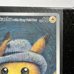 Pokemon Pikachu with Grey Felt Hat Promo Full Art #85 SV 2023 with Museum card - Image 4