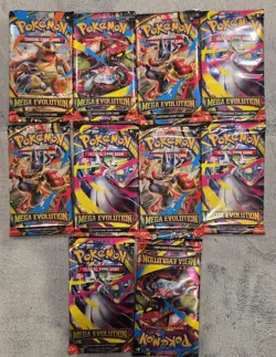 Pokemon Cards - Mega Evolution - BOOSTER PACKS [10 Pack Lot] - New Sealed - Image 1