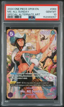 2024 ONE PIECE WINGS OF THE CAPTAIN SPECIAL ALT ART #064 MS. ALL SUNDAY PSA 10 - Image 1