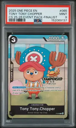 2025 ONE PIECE CHAMPIONSHIP 2025-26 EVENT PACK FINALIST TONY TONY CHOPPER PSA 9 - Image 1