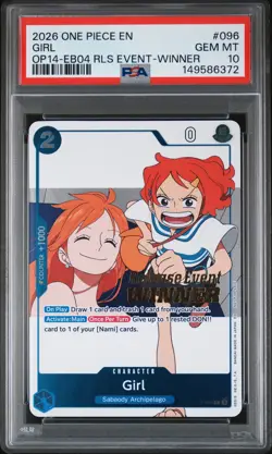 2026 ONE PIECE PROMOS THE AZURE SEA'S SEVEN RELEASE EVENT-WINNER GIRL PSA 10 - Image 1