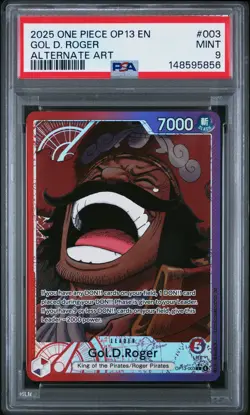 2025 ONE PIECE OP13-CARRYING ON HIS WILL ALTERNATE ART #003 GOL D. ROGER PSA 9 - Image 1