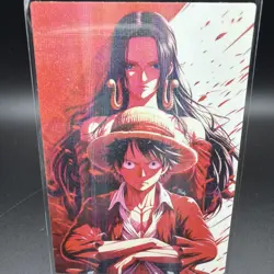 Boa Hancock & Luffy One Piece Anime Waifu Card Doujin ACG Goddess Holo - Image 1