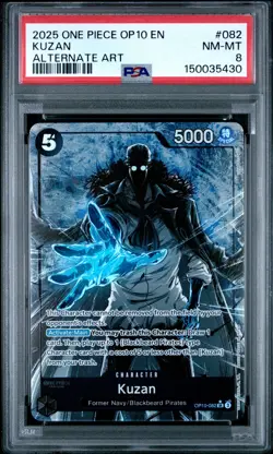 2025 ONE PIECE OP10-ROYAL BLOOD ALTERNATE ART #082 KUZAN PSA 8 - Image 1
