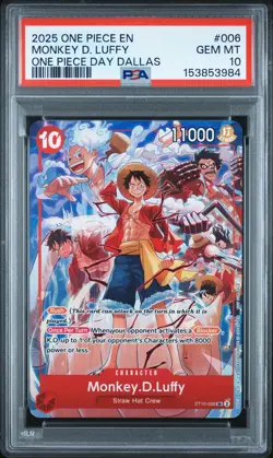 2025 ONE PIECE PROMOS ONE PIECE DAY DALLAS #006 MONKEY D. LUFFY PSA 10 - Image 1