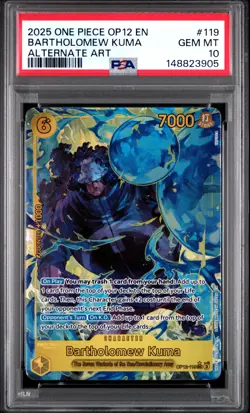 2025 ONE PIECE OP12-LEGACY OF THE MASTER ALTERNATE ART BARTHOLOMEW KUMA PSA 10 - Image 1