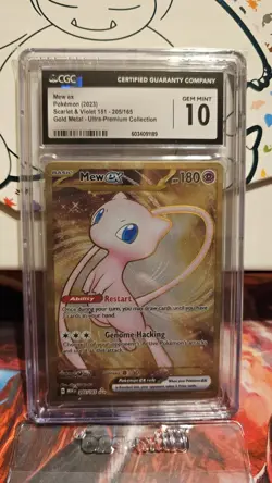 Pokemon TCG Metal Mew EX Promo Card Scarlet and Violet 151 CGC 10 - Image 1