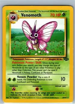 Pokemon Card Venomoth 29/64 Jungle Regular Rare - Image 1