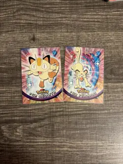 Pokemon Card - Meowth, Persian - Topps - Red Logo - 2 Card Set - Image 1