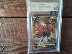Pokemon Cards promo Holo 182/172 zapdos v ar sr ex graded slab card gold art b39 - Image 1