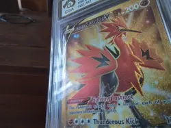 Pokemon Cards promo Holo 182/172 zapdos v ar sr ex graded slab card gold art b39 - Image 5