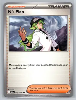 N's Plan 083/086 Black Bolt Trainer Supporter Pokemon TCG Collectible Unova Card - Image 1