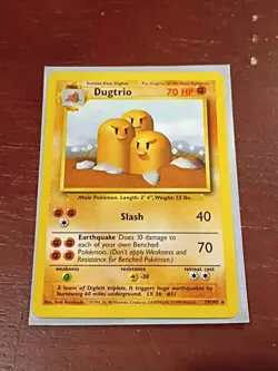 Dugtrio 19/102 LP - Base Set Unlimited Rare Card - Vintage WOTC Pokemon TCG - Image 1