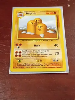 Dugtrio 19/102 LP - Base Set Unlimited Rare Card - Vintage WOTC Pokemon TCG - Image 3