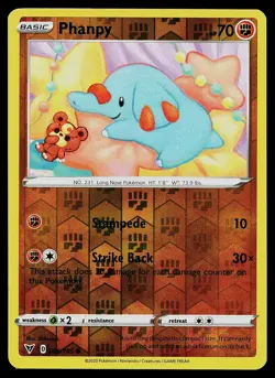 Pokemon Card Vivid Voltage Phanpy 086/185 Common Reverse Holo - Image 1