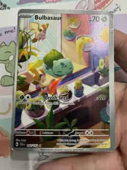 Pokemon Bulbasaur 143/142 Illustration Rare Holo Sv07: Stellar Crown Card HP/DMG - Image 2