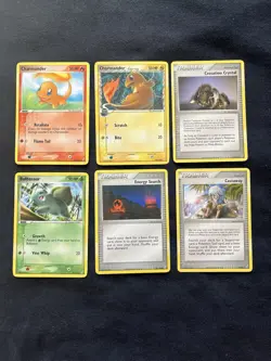 Pokemon EX Crystal Guardians 6 Card Lot - Charmander, Bulbasaur, & Trainers - Image 1