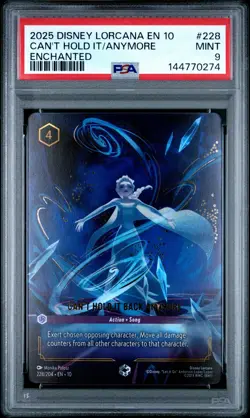 2025 DISNEY LORCANA EN 10-ENCHANTED #228 CAN'T HOLD IT BACK ANYMORE PSA 9 - Image 1