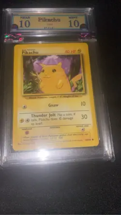 Pikachu 58/102 yellow cheeks Graded 10 Near Mint PGC pokemon card 1999 rare - Image 1