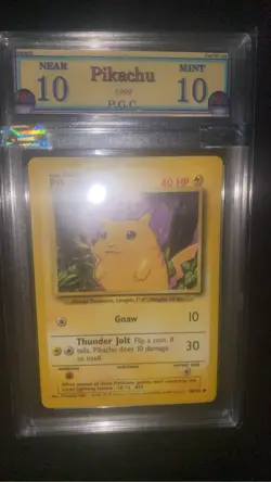 Pikachu 58/102 yellow cheeks Graded 10 Near Mint PGC pokemon card 1999 rare - Image 2