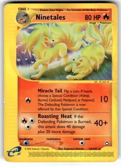 Pokemon TCG Ninetales Regular Rare Card 25/147 Aquapolis (NON-HOLO) LP - Image 1