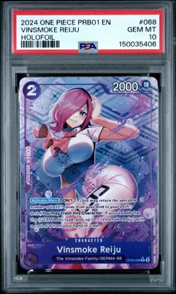 ONE PIECE PRB01-PREMIUM BOOSTER -ONE PIECE CARD THE BEST- VINSMOKE REIJU PSA 10 - Image 1