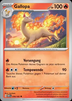 Pokemon Karten 151 Gallopa 078/165 Deutsch - Image 1