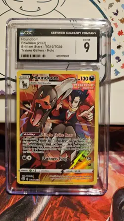 Pokemon TCG Houndoom TG10/TG30 Brilliant Stars Ultra Rare Holo Card CGC 9 - Image 1
