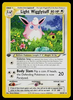 Pokemon Card - Light Wigglytuff Neo Destiny 54/105 Uncommon 1st Edition - Image 1