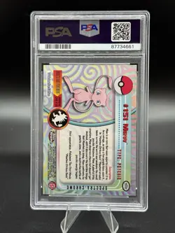 2000 Pokemon Game Topps Chrome TV Mew #151 Series 2 Spectra Variant PSA 8 Pop 6 - Image 2