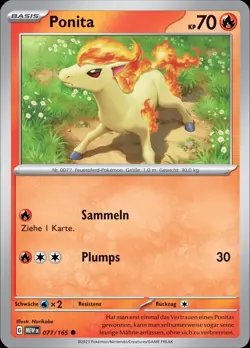 Pokemon Karten 151 Ponita 077/165 Deutsch - Image 1