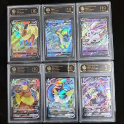 Pokemon S-chinese CSHC&CBB2C&CS4AC Eevee V & VMAX（6 card set）TOC Garded 9+ BW17 - Image 1