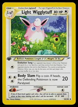Pokemon Card - Light Wigglytuff Neo Destiny 54/105 Uncommon 1st Edition - Image 1