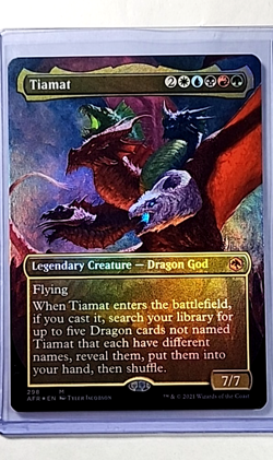 2021 MTG Magic the Gathering DnD AFR Forgotten Realms Borderless Foil 298 Tiamat - Image 1