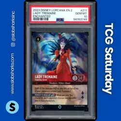 2023 DISNEY LORCANA RISE THE FLOODBORN #211/204 LADY TREMAINE ENCHANTED PSA 10 - Image 1