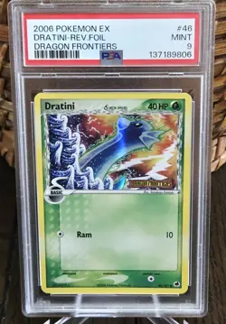 Pokemon 2006 Dratini Delta Species Reverse Holo EX Dragon Frontiers 46/101 PSA 9 - Image 1