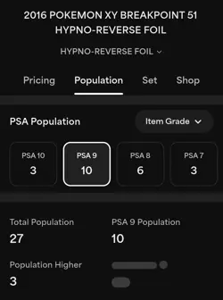 Pokemon 2016 Hypno Reverse Holo XY Breakpoint PSA 9 - Image 3