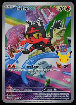 Litten - 044 Mega Evolution Promo MEP Holo Promo First Partner Pokemon NM - Image 1