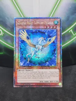Yugioh Crystal Beast Sapphire Pegasus RA03-EN179 Quarter Century Rare 1st Ed NM - Image 1