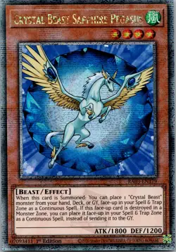Yugioh Crystal Beast Sapphire Pegasus RA03-EN179 Quarter Century 1st Ed NM - Image 1