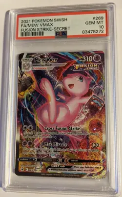2021 Pokemon Fusion Strike FA * MEW VMAX * Card #269 PSA 10 Gem Mint - Image 1