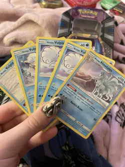 Pokemon Alolan Vulpix & Alolan Ninetales Card Lot Sun & Moon Ultra Prism 5 Cards - Image 1