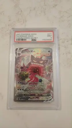Gengar VMAX Alternate Art Secret Holo Card 271/264 Fusion Strike PSA 9 - Image 1