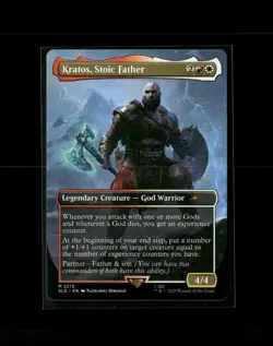 2025 Magic the Gathering Kratos, Stoic Father Secret Lair Borderless #2213 - Image 1