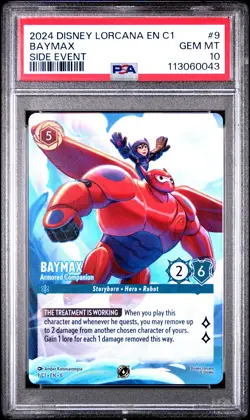 2024 DISNEY LORCANA LORCANA CHALLENGE PROMO BAYMAX ARMORED COMPANION PSA 10 - Image 1