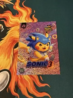 Pokemon Sonic Pikachu Cosplay Full Art Pink Foil Card - Image 1