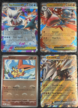 POKEMON MEGA ABOMASNOW EX-MEGA LUCARIO EX-VICTINI-EXCADRILL EX CARDS (SET OF 4) - Image 1