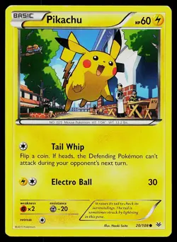 Pokemon Card Roaring Skies Pikachu 20/108 Common - Image 1