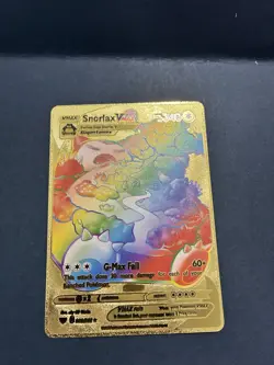 Gold Foil Snorlax VMAX Rainbow Fan Art Card - Image 1
